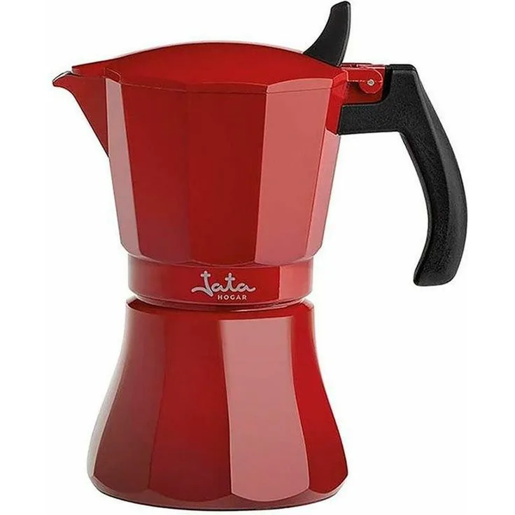 Italienische Kaffeemaschine JATA Cafetera de inducción roja vulcano HCAF2009 Rot Aluminium