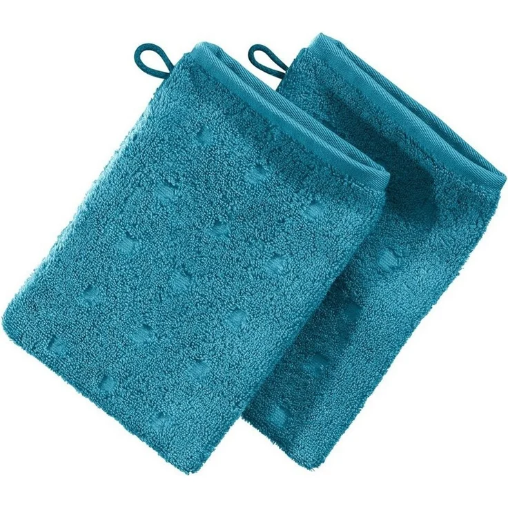 Möve Waschhandschuh Waschhandschuh "Quadretti" 2er-Pack, Frottier, Walk-Frottier Uni – Bild 1