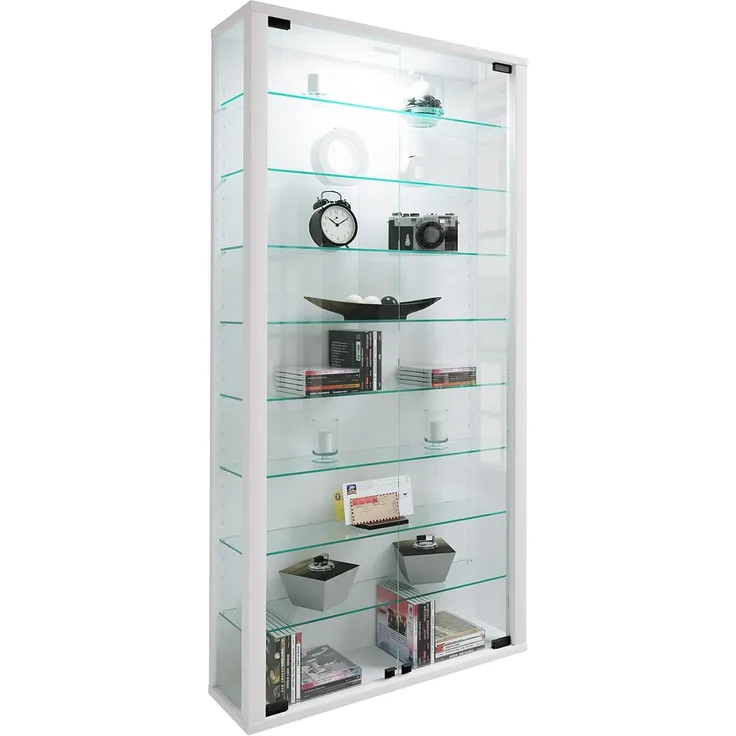 VCM Wandvitrine Vitrosa 904121 Weiß H. 114 x B. 59 x T. 18 cm