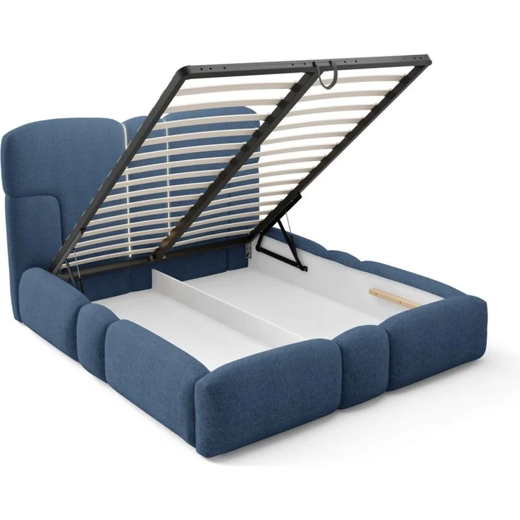 Polsterbett Schlafzimmerbett JORDAN 200x200cm in Stoff Doha Blau – Bild 4