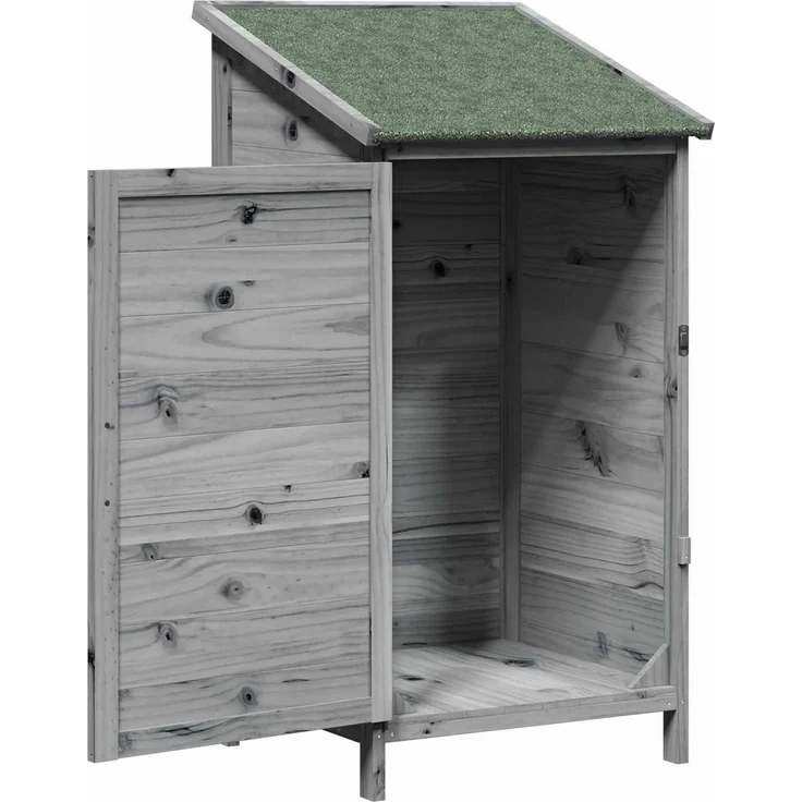 vidaXL Gartenschuppen Grau 59 x 56 x 113,5 cm Massivholz aus Fichte 42033438 – Bild 4