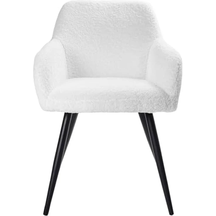 Esszimmerstuhl 2er Set CASMALIA Bouclé Cremeweiß – Bild 5
