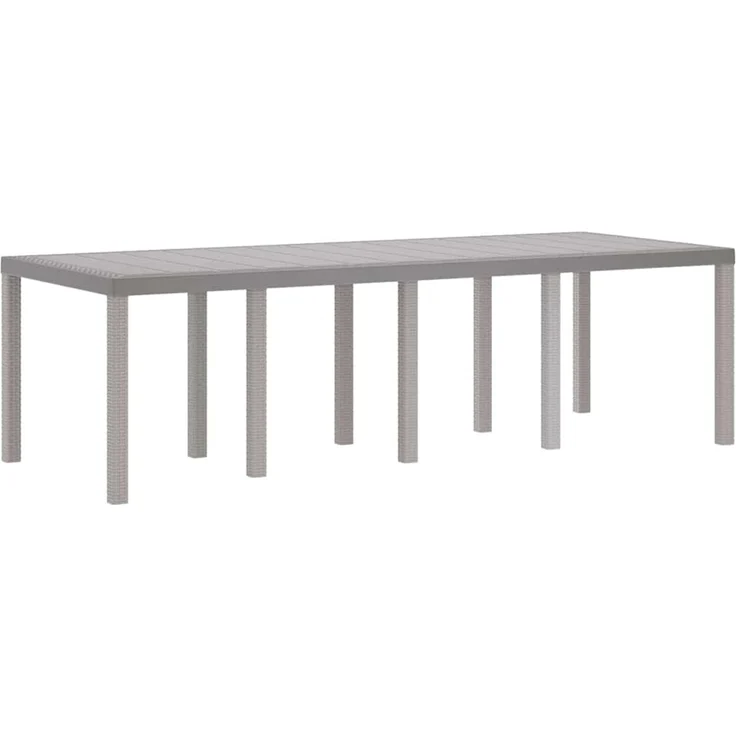 vidaXL Gartentisch Hellgrau 250 x 100 x 73 cm Poly-Rattan 3378519 – Bild 6
