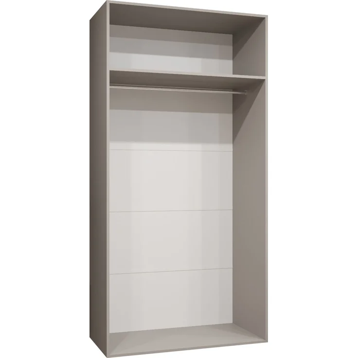 Kleiderschrank Veluna I 100 (Farbe: Weiß / Weiß + Schwarz) – Bild 4