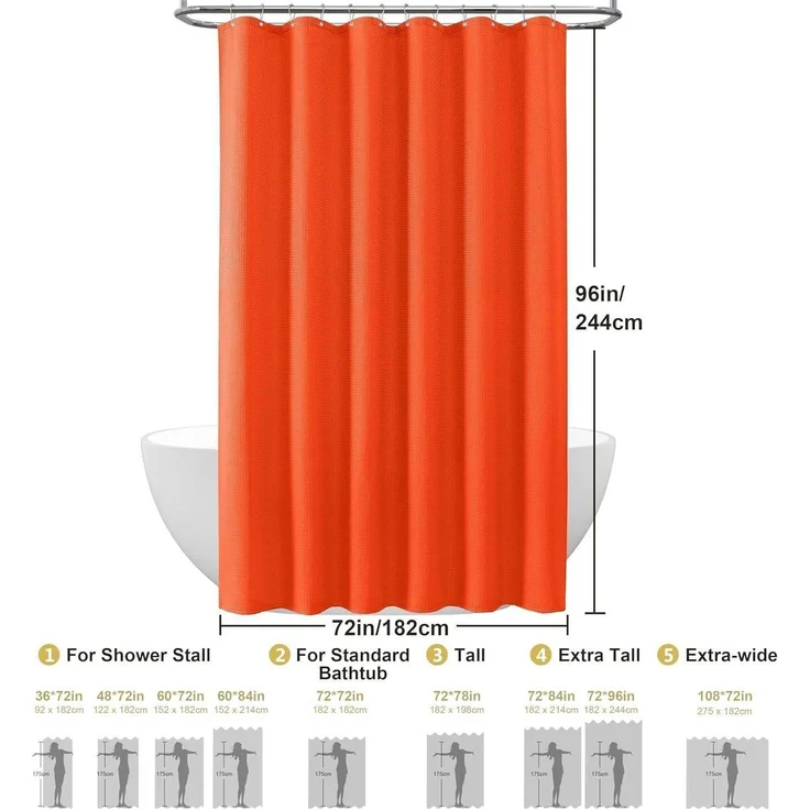Duschvorhang Waffel Waffel - Orange H244 x B182 cm (1er Pack) – Bild 6