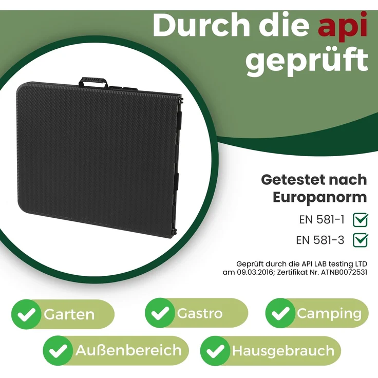 Albatros Bierzeltgarnitur Rattan – robuste Biertischgarnitur Klappbar und hohe Tragkraft – Set aus 2x Bierbank und 1x Biertisch für bis zu 10 Personen – Bierbankgarnitur – Bild 3