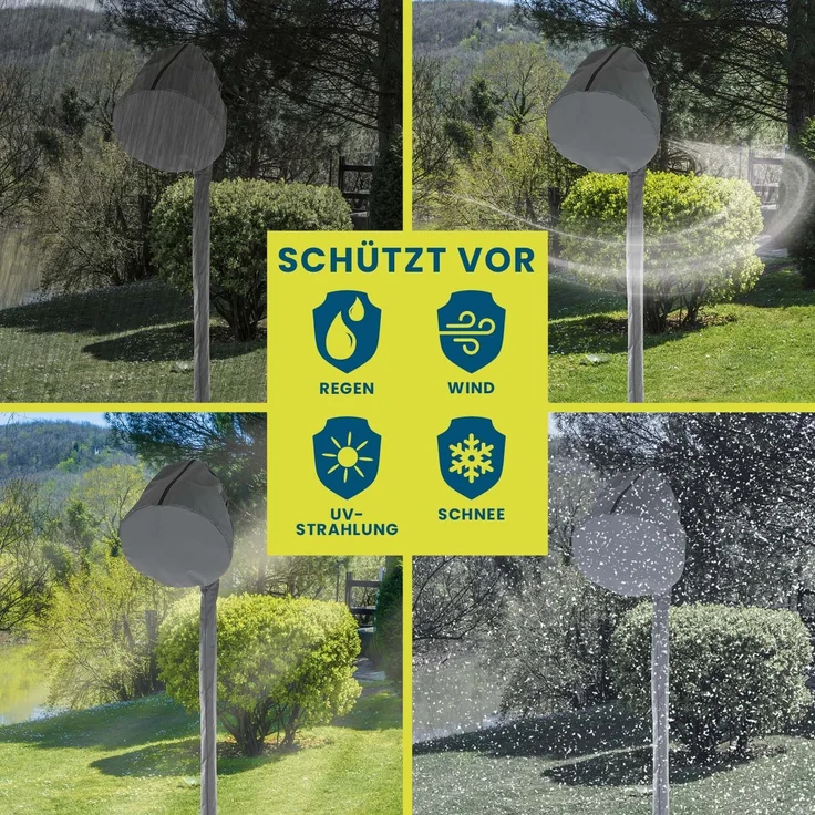 Hoberg Wetterschutzhaube für Heizstrahler 42 x 42 x 275 cm grau mit Logo – Bild 3