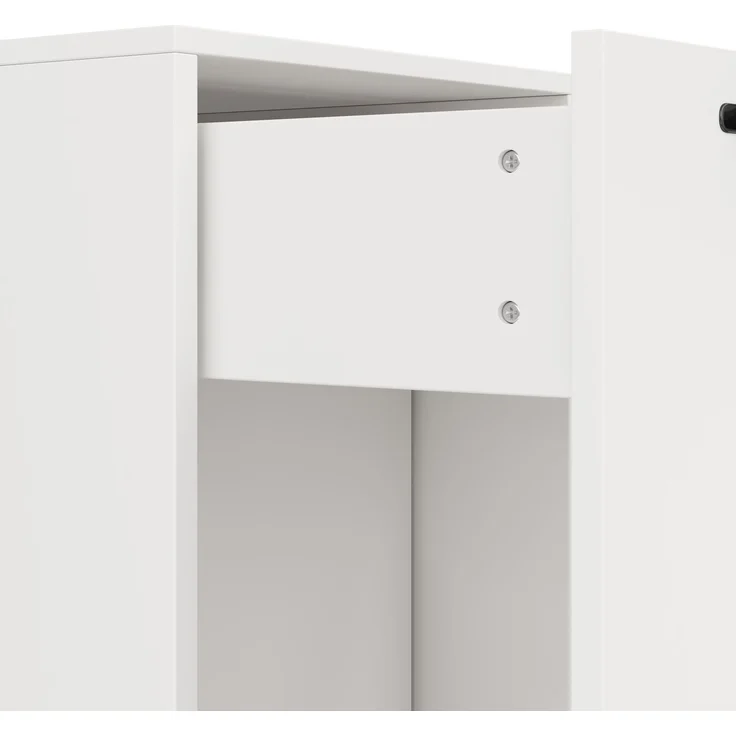 Rollcontainer aus Spanplatte mit Schublade & offenem Fach, 35x40x70 cm, Weiß – Bild 8