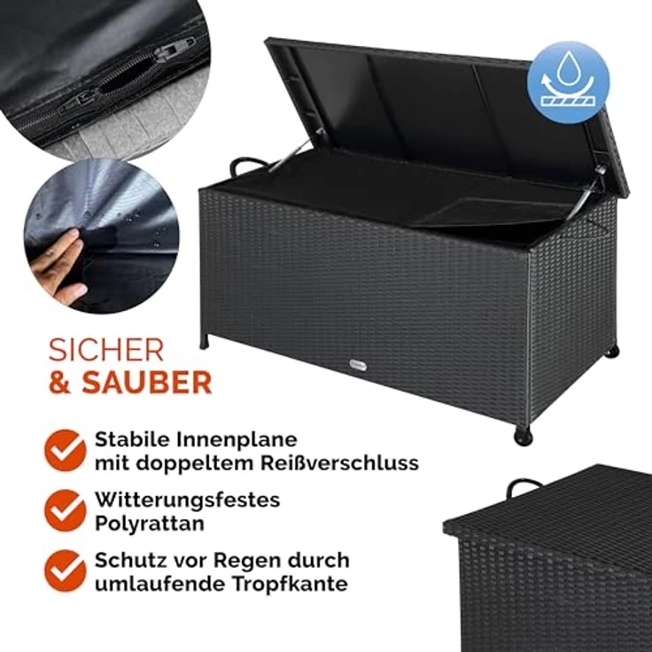 Casaria Auflagenbox, Aufbewahrungsbox UV beständig Wetterfest Garten – Bild 4