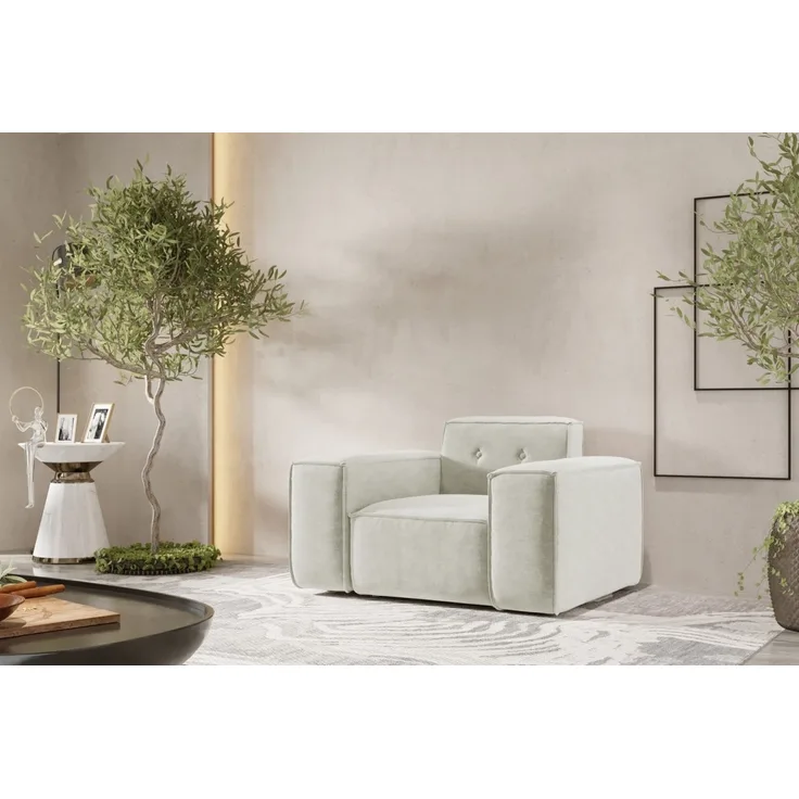 Sessel Designersessel CESINA in Stoff Perfect Harmony Cremeweiß