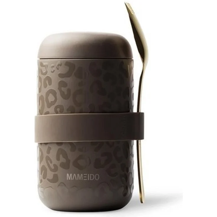 MAMEIDO Thermobehälter, Edelstahl, Kunststoff, Silikon, auslaufsicher mit Deckel und Gabel-Löffel-Besteck in 500 ml & 800 ml – Bild 2
