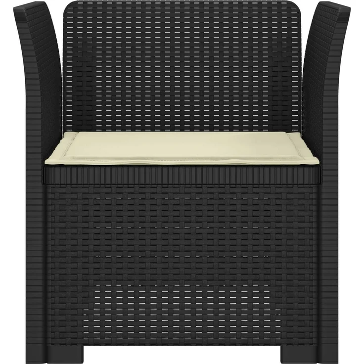 vidaXL 1-Sitzer Sessel mit Kissen Rattan-Look PP Anthrazit 8011852 – Bild 4