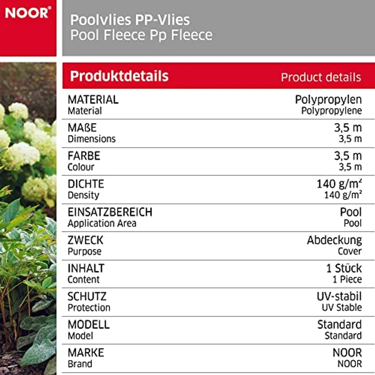 NOOR Pool-Bodenschutzfliese Poolvlies - Unterlage für rund Pools - Schutz vor Beschädigungen, verrottungsfest & UV-stabil - mehrjährig verwendbar - 140 g/m² – Bild 5