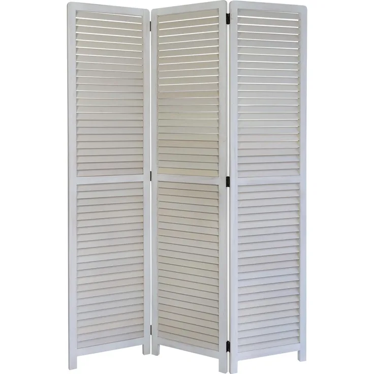 3 fach Paravent Raumteiler Holz Trennwand spanische Wand Sichtschutz weiß