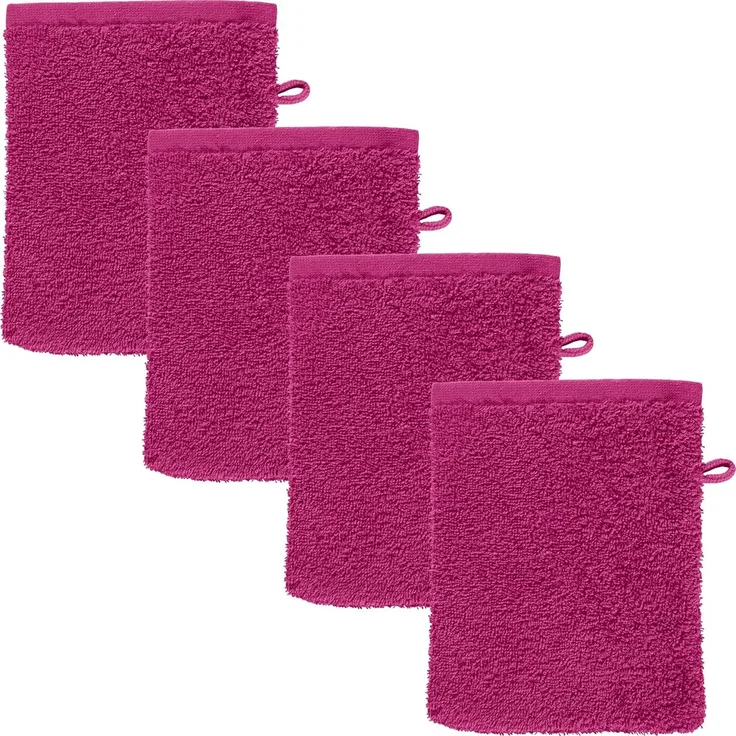 REDBEST Waschhandschuh Waschhandschuh "Oceanside" 4er-Pack, Leichtfrottier, Leichtfrottier Uni