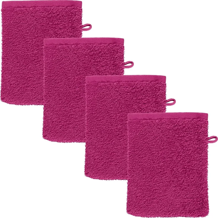 REDBEST Waschhandschuh Waschhandschuh "Oceanside" 4er-Pack, Leichtfrottier, Leichtfrottier Uni – Bild 1