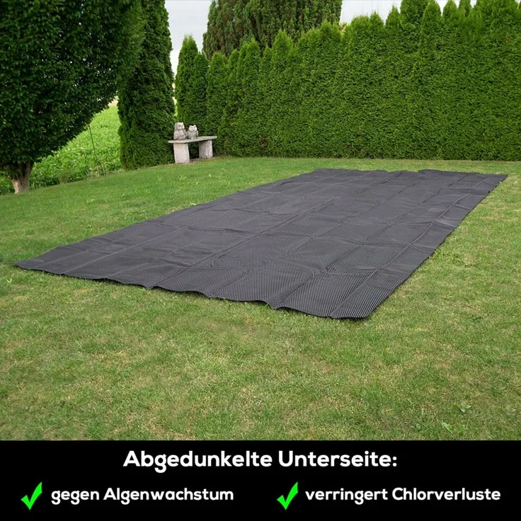 Poolpanda Pool Solarfolie 600 x 400 cm Premium rechteckig | schwarz/blau | 400 my | 12 mm Luftblasen – Bild 4