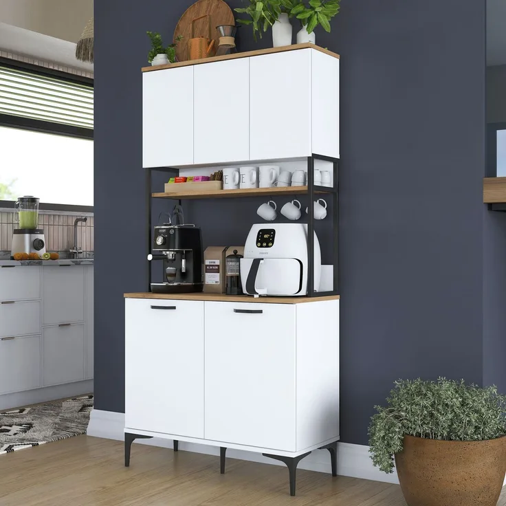 Skye Decor 'JE193 - 3799' Mehrzweckschrank, Walnuss / Weiß, 90,2 x 184,2 x 40 cm