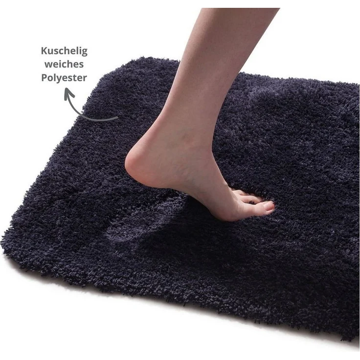 liebling Badematte Superior, rutschhemmend beschichtet, schnell trocknend, strapazierfähig, fußbodenheizungsgeeignet, Polyester, mit Ausschnitt, kuschelig weiches Polyester, in vielen verschiedenen Größen und Farben – Bild 3