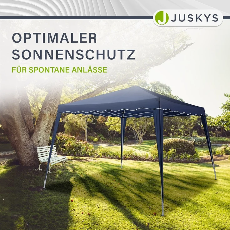 Juskys 'Vivara' Faltpavillon mit Tasche, höhenverstellbar, UV50+ & wasserabweisend, Stahl / Polyester blau, 3x3 m – Bild 8