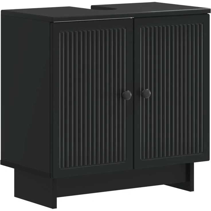 vidaXL 3-teiliges Badezimmer-Schranksystem EDE Schwarz Holzwerkstoff 3417415 – Bild 5