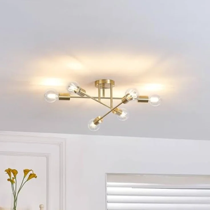 Lindby Deckenleuchten Aloria, Metall, Gold / Messing IP20, 6x15 W LED – Bild 2