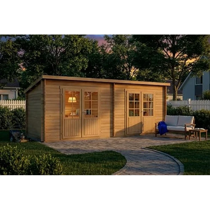 Alpholz Gartenhaus Maria Twin Gartenhaus aus Holz Holzhaus mit 40 mm Wandstärke Blockbohlenhaus mit Montagematerial – Bild 3