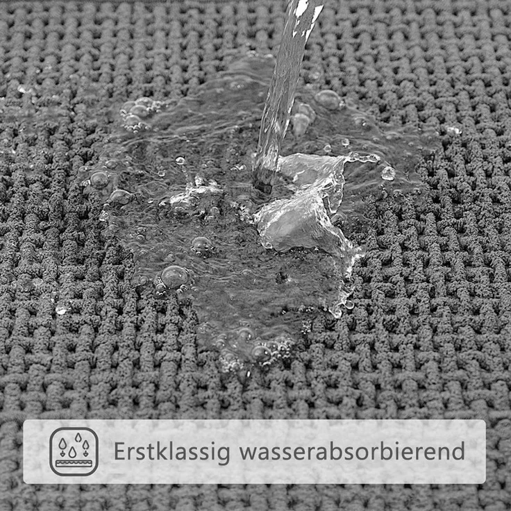 TUWENA Badematte Weich Chenille Badezimmerteppich, Badteppich rutschfest Waschbar, 40*60cm – Bild 3