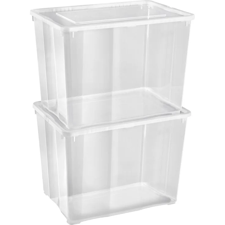 Gardissimo 2er-Set Aufbewahrungsbox Kunststoff Klarsichtbox Belüftung 20L