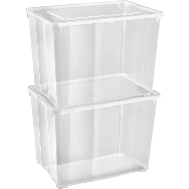 Gardissimo 2er-Set Aufbewahrungsbox Kunststoff Klarsichtbox Belüftung 20L – Bild 1