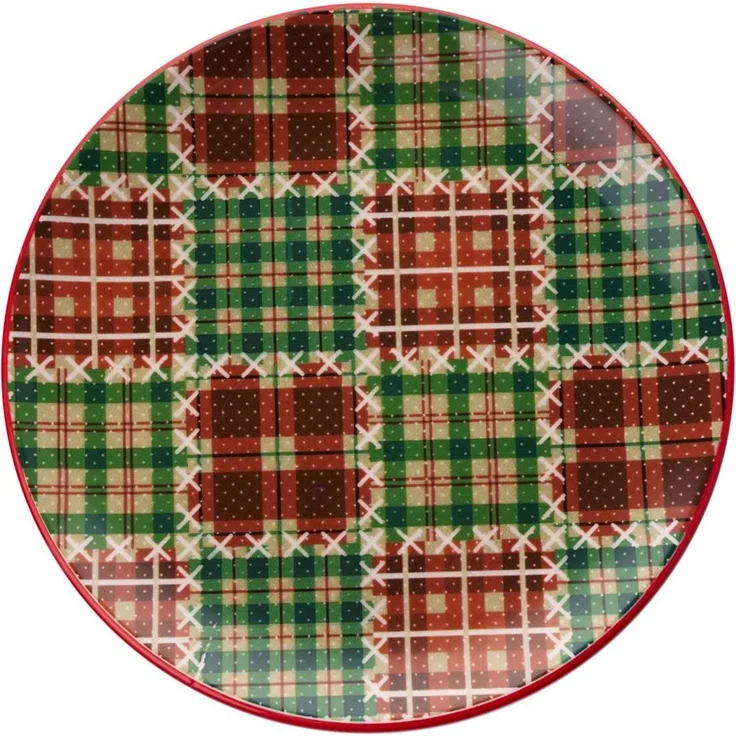Hermia Concept 'Xmas Ekose' Servierteller-Set (6-teilig), Mehrfarbig, 25,5 x 25,5 x 2,5 cm – Bild 2