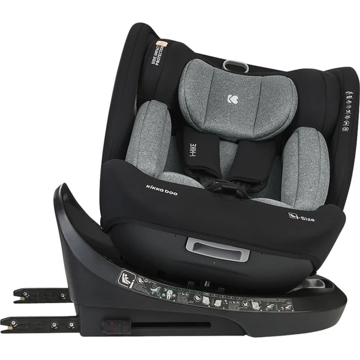 Kikkaboo i-Size Kindersitz i-Hike (40-150 cm) Isofix, 360° drehbar, verstellbar grau – Bild 2
