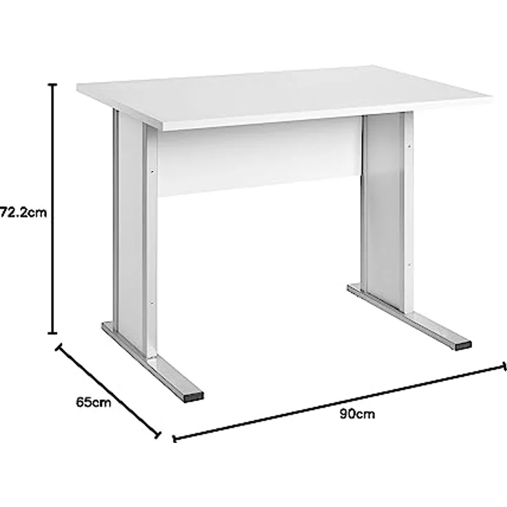 Möbelpartner Manni Schreibtisch, lichtgrau, ca. 90,0 x 65,0 x 72,2 cm – Bild 4