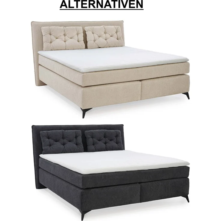 Boxspringbett 180x200 Federkern Wendematr.H2/H3 Bonell Topper Chenille Anthrazit – Bild 9