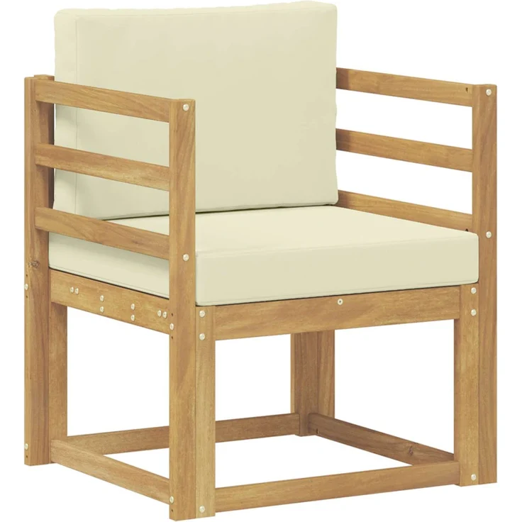 vidaXL 2 Stück Outdoor-Sofagarnitur Polyester Weiß und Creme 3438959 – Bild 2
