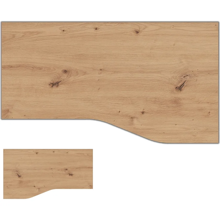 bümö Tischplatte 180x100 cm in Asteiche, Schreibtischplatte aus Holz, Holzplatte, Spanplatte kratzfest beschichtet, ABS-Kante, 120 kg Tragkraft für DIY Homeoffice & Co, PL-18-R – Bild 1