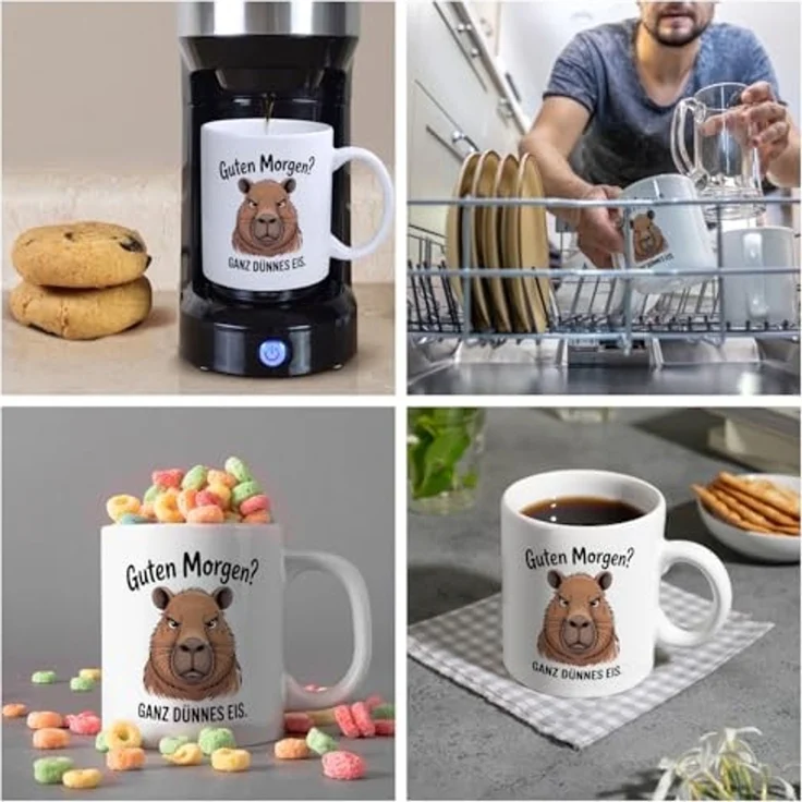 speecheese Tasse Guten Morgen? Capybara Ganz Dünnes Eis Kaffeebecher – Bild 5