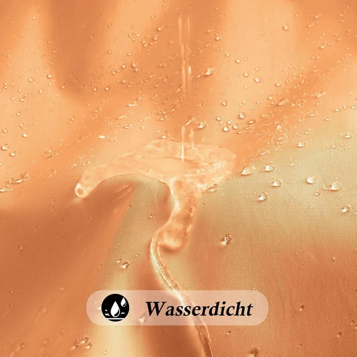 Duschvorhang 180x200 Textil Bad Vorhang Orange Anti-Schimmel Wasserdicht – Bild 4
