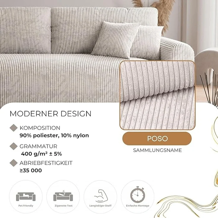 3-Sitzer-Schlafsofa mit Bettkasten, 244 x 98 cm – Bild 4