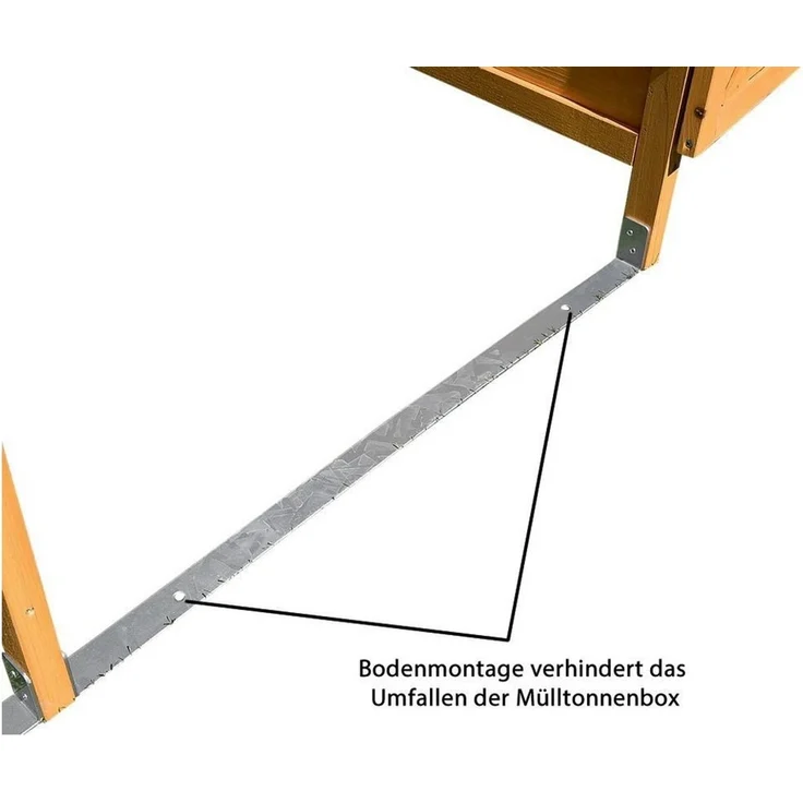 Melko Mülltonnenbox Mülltonnenbox Doppelbox für 2 Tonnen - Braun/Weiß - Holz 240L Zinkdach (Stück, 1 St, Set), Witterungsbeständig – Bild 4