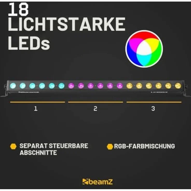 beamZ LCB183 LED-Leiste 18x 3W RGB – Bild 2