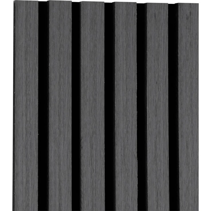 XORA 'GRACE' Garderobenleiste Akustik-Paneel-Optik schmal, MDF anthrazit, 25 x 160 cm, 3 Haken – Bild 1