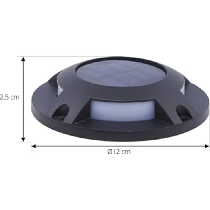 PRIOS LED Solarleuchten Selius, 4-flammige wasserdichte Solarlampe in Schwarz aus Aluminium für den Garten – Bild 5