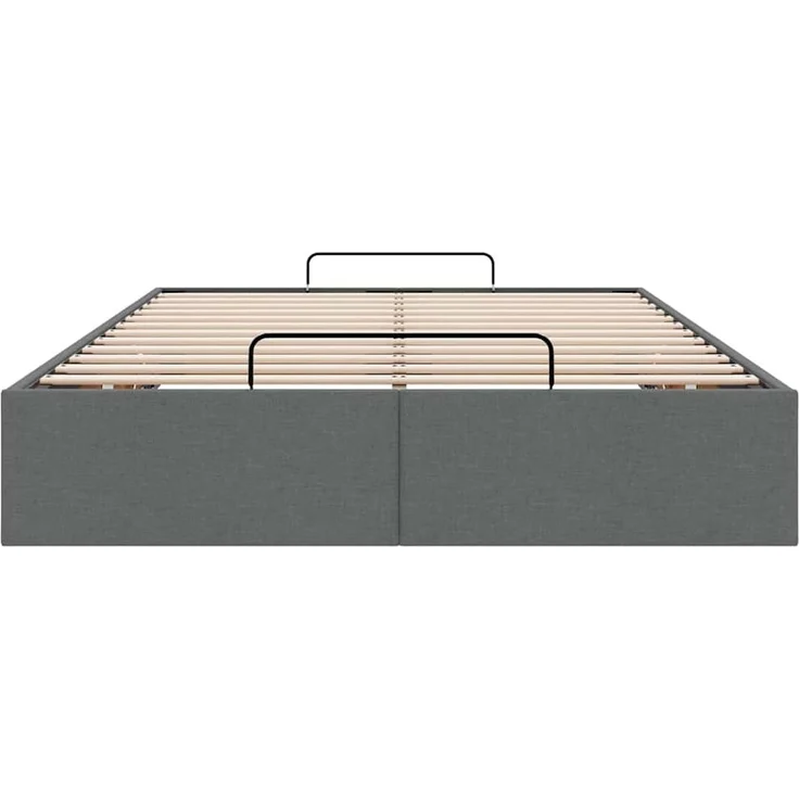 vidaXL Ottoman-Bett ohne Matratze Dunkelgrau 120x200 cm Stoff 3310869 – Bild 4