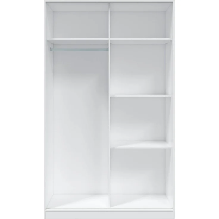 Habitdesign Kleiderschrank mit 2 Schiebetüren, Kleiderstange und Regalen, Schlafzimmerschrank, Modell Top 120, Hochglanz-Finish, Maße: 120 cm (L) x 200 cm (H) x 50 cm (T) – Bild 7