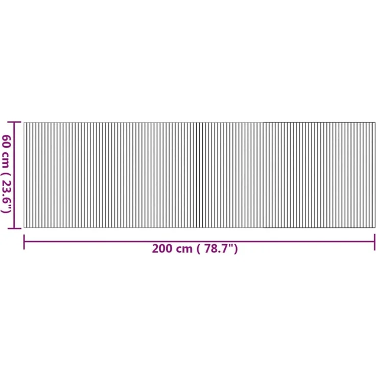 vidaXL Teppich Rechteckig Natur 60x200 cm Bambus 376715 – Bild 8