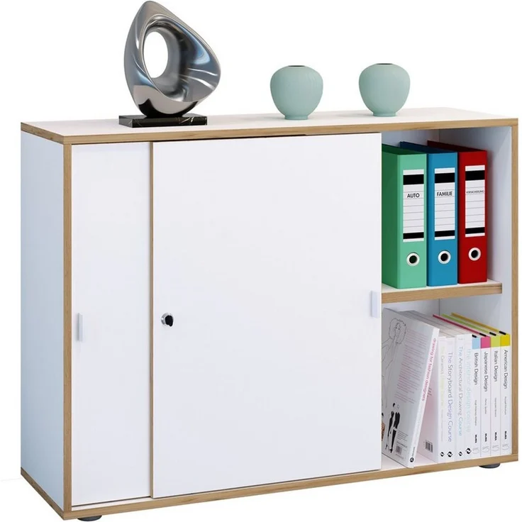 VCM Büroschrank Salia 920734 Weiß H. 74 x B. 100 x T. 37 cm – Bild 5