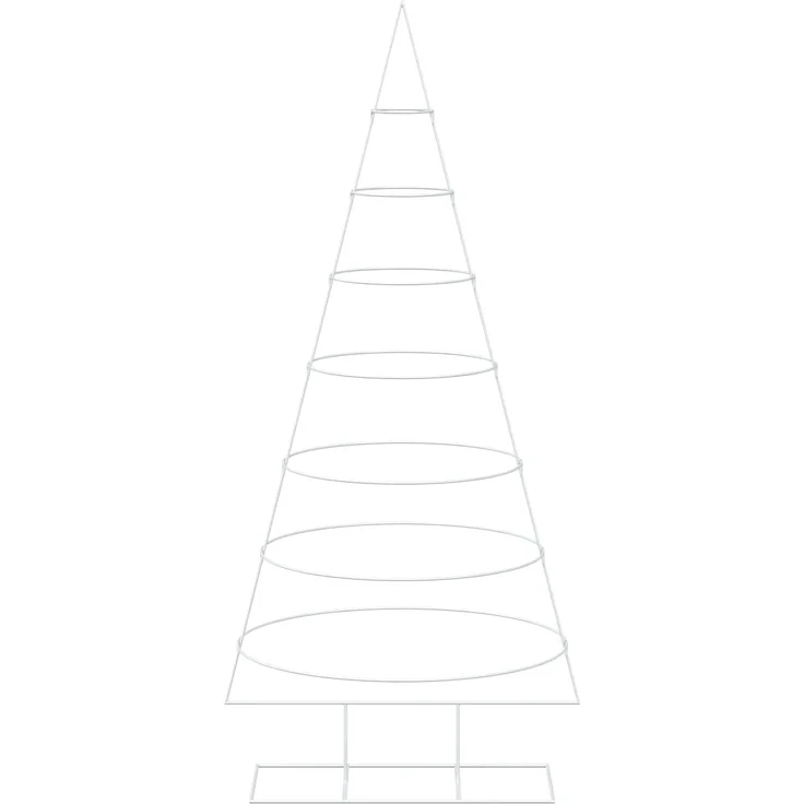 vidaXL Metall-Weihnachtsbaum mit Ständer KUOPIO 210 cm Stahl Weiß 42053803 – Bild 4