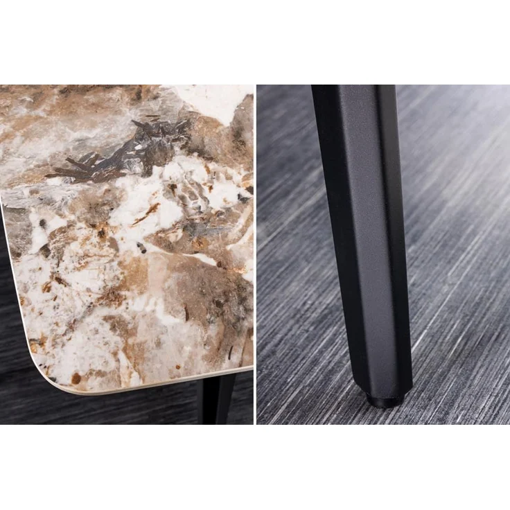 riess-ambiente Esstisch MILANO 180cm weiß-braun / schwarz (Einzelartikel, 1-St), Keramik · Naturstein-Design · Metall · bis 8 Personen · Modern – Bild 6