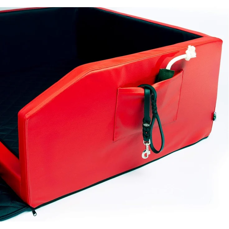 CopcoPet Tier-Autobett Autohundebett Grau 70 x 55 cm mit Gurtsystem – Bild 4